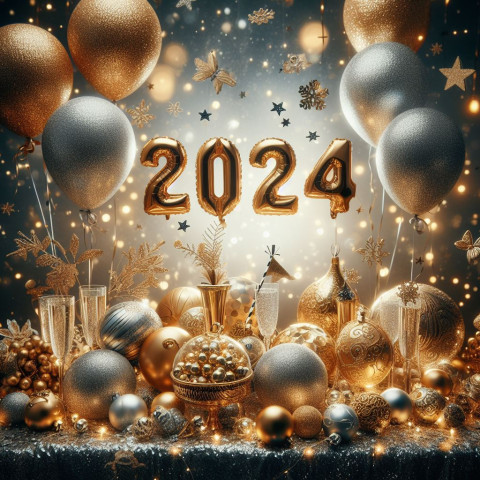 New Year 2024 Background Wishes Images HD Download Free