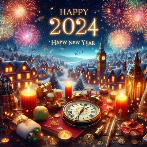 New Year 2024 Background Wishes Images HD Download Free