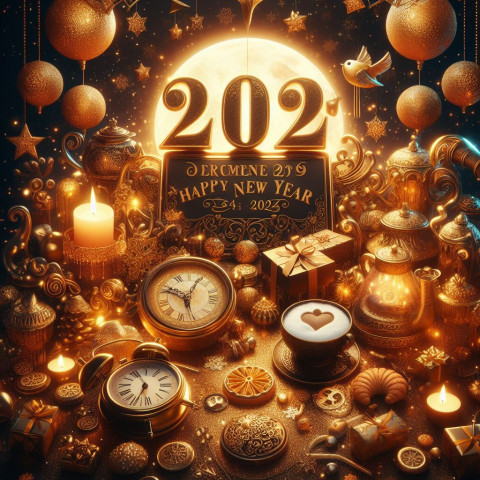 New Year 2024 Background Wishes Images HD Download Free