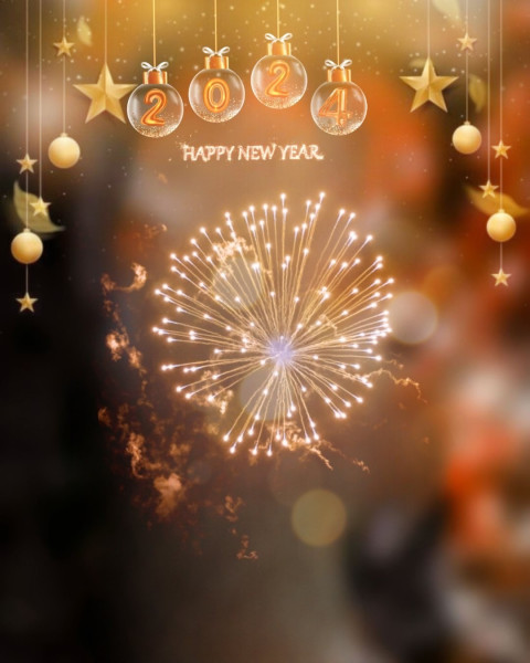 New Year 2024 Firework CB Editing HD Background Download