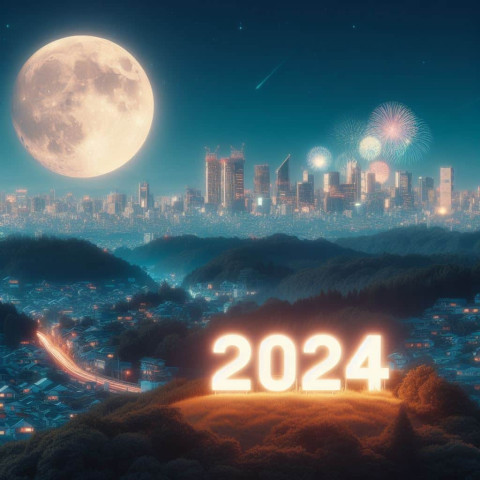 New Year 2024 Wishes Image HD Free Wallpaper Download Free