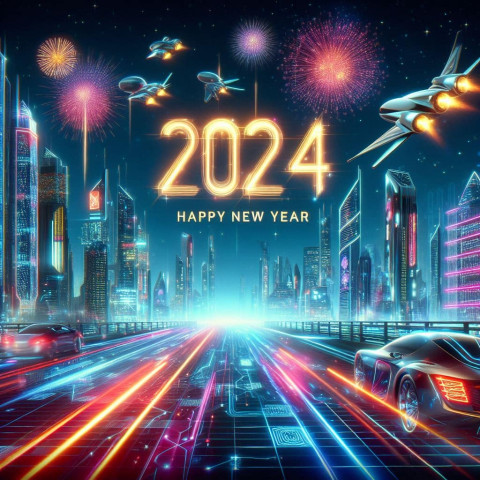 New Year 2024 Wishes Image HD Free Wallpaper Download Free