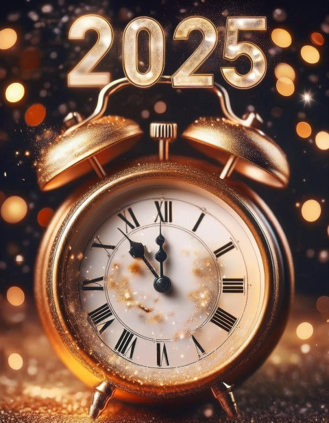 New Year 2025 Eve With Pine Branches Editing Background Cb
