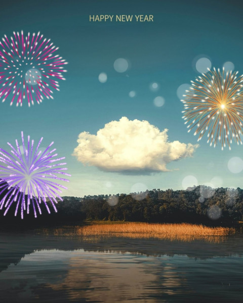 New Year 2025 Celebration Fireworks Editing Background