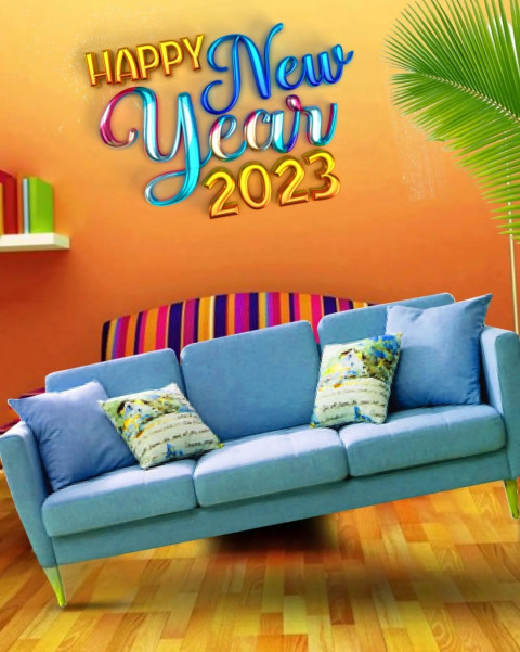 New Year Editing Sofa Background 2023 Photo