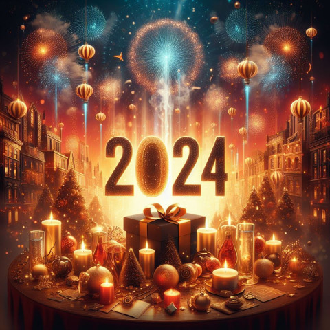 New Year Firework wallpaper 2024 Background Download