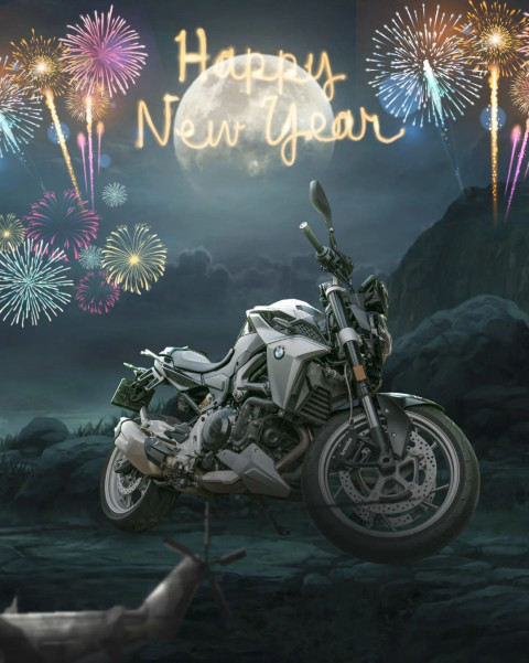 New Year Fireworks Photo Editing Background