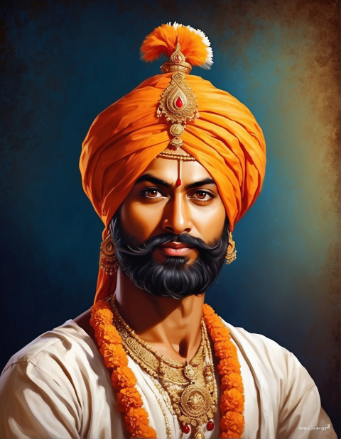 Oil Painting Guru Govind Singh Photo New For Editing Background Pic