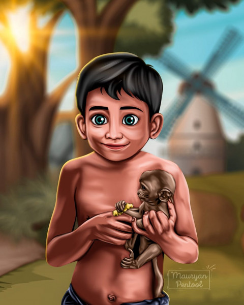 Painting Artwork Childhood Wallpaper Download