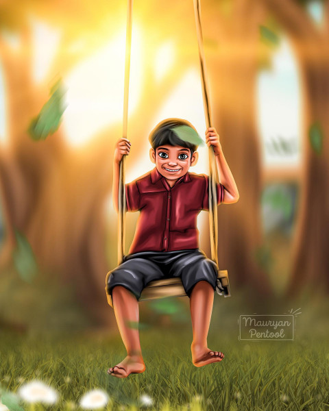 Painting Artwork Childhood Wallpaper Download Pic