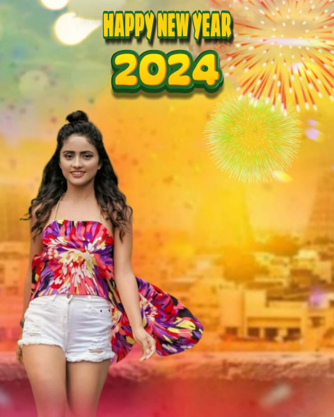 Photohsop Happy New Year Background 2024 For CB Editing Girl Image