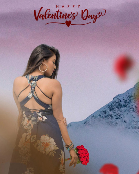 Photoshop Happy Valentine Day CB Background HD Download With Girls