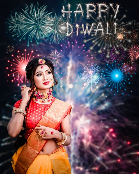 Photoshop HD Diwali Photo Editing Cute Girls Background