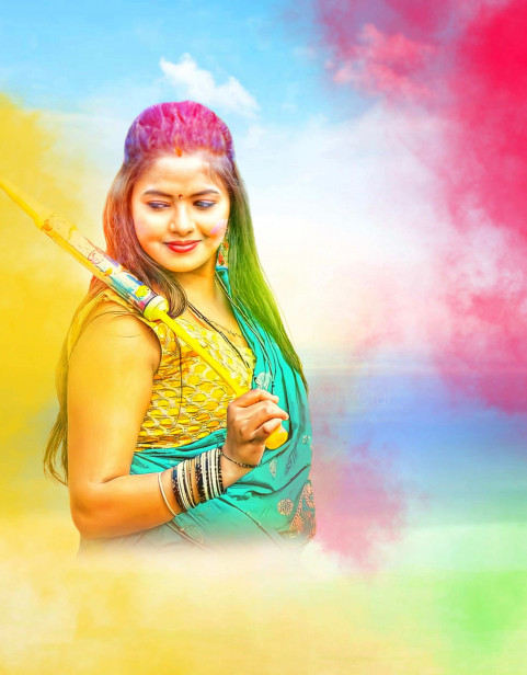 Photoshop Holi Background Download With Girls