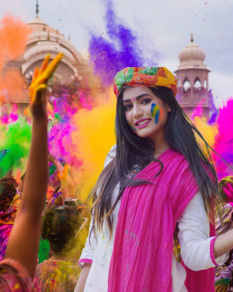 Photoshop Holi Background For Editing with Girl Full HD
