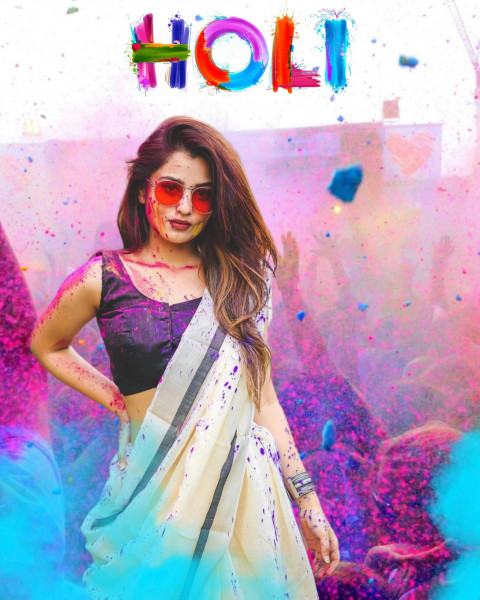 Photoshop Holi Background For Editing with Girl Pic