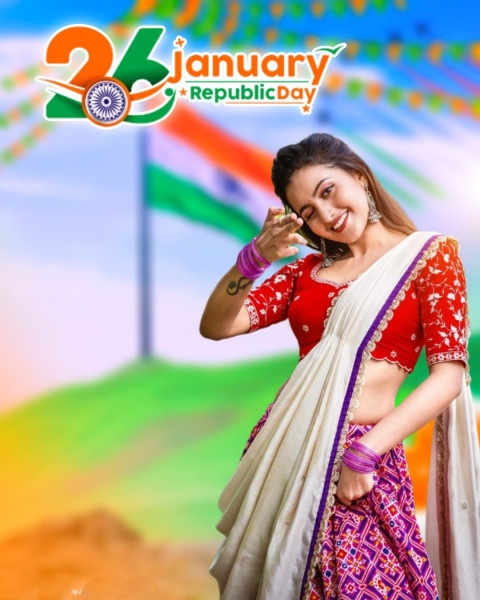 Photoshop Indian Girl With Tiranga Images For 26 January CB Editing Pics