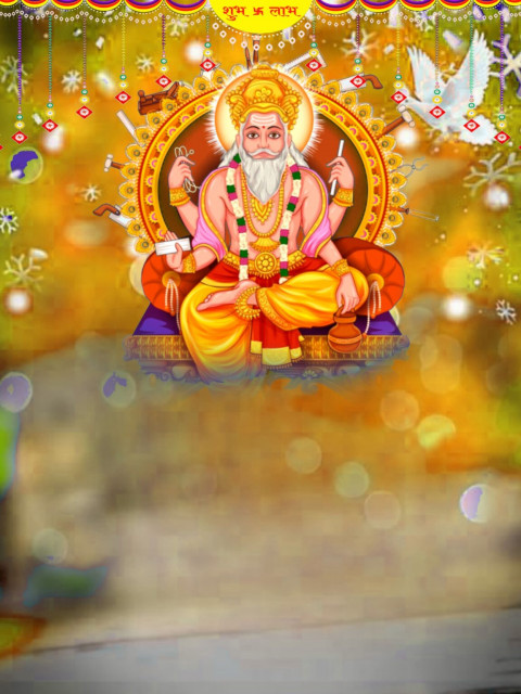 Photoshop Vishwakarma Puja HD Background