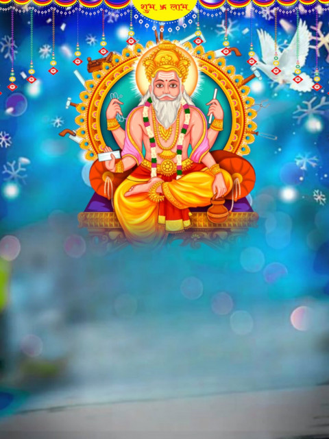 Photoshop Vishwakarma Puja HD Background Download Free