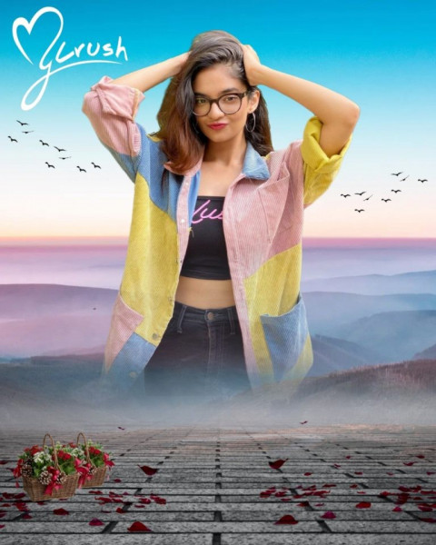 Anushka Sen Valentine Day Background For Photoshop Editing