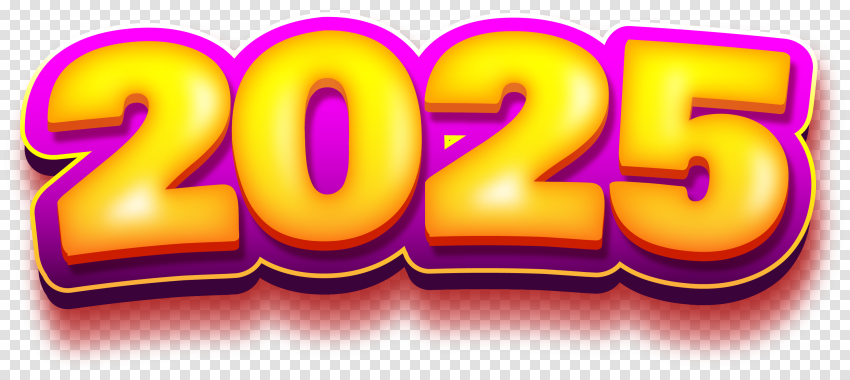 Picsart CB 2025 Year Text PNG Download HD
