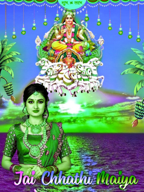 PicsArt Chhath Maiya HD Background With Girl Images
