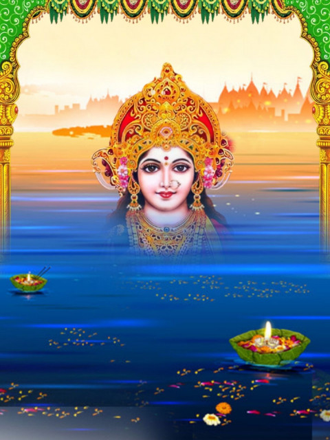 PicsArt Chhtah Puja with girl HD Editing Background