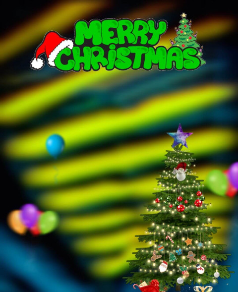 Picsart Free Merry Christmas HD CB Editing Background
