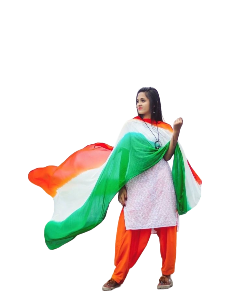 Picsart Girl PNG With Tiranga Dupatta 26 January Download