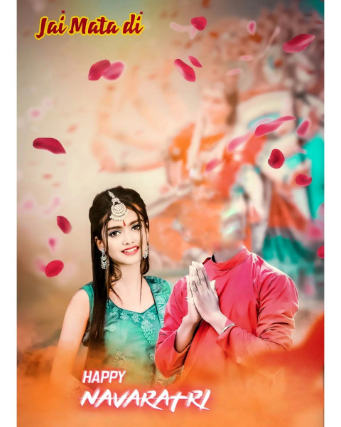 PicsArt Happy Durga Pooja Girl Photo Editing CB Background HD