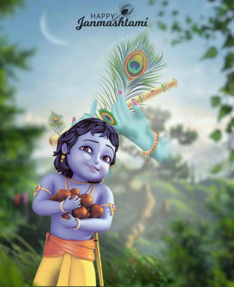 PicsArt Janmashtami Background HD For CB Photoshop Editing