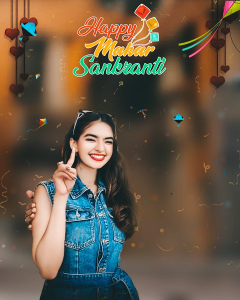 Picsart Makar Sankranti CB Background With Girl Images Full HD