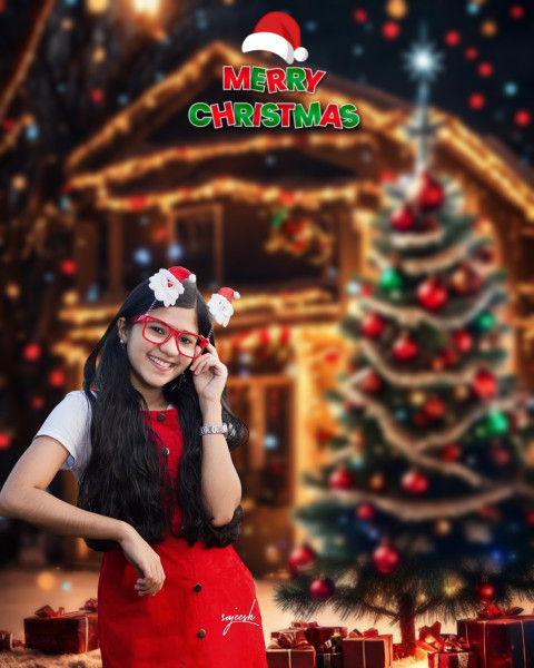 PicsArt Merry Christmas Editing New Background CB Editing With Girl
