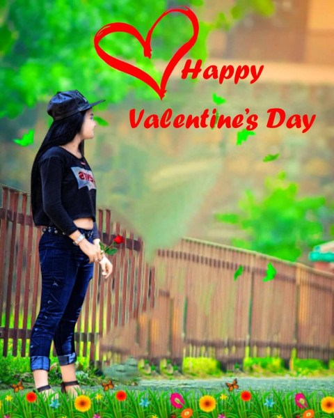PicsArt Valentine's Day Photo Editing Background With Girl For Photoshop