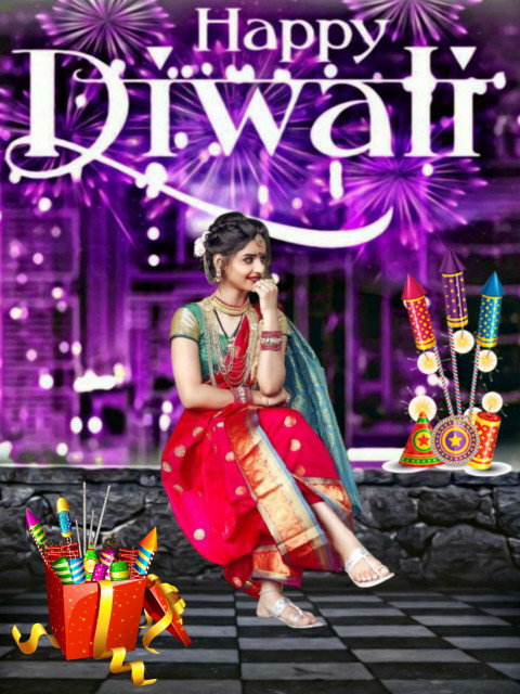 Pink Background Diwali CB Photo Editing with Cute Girls