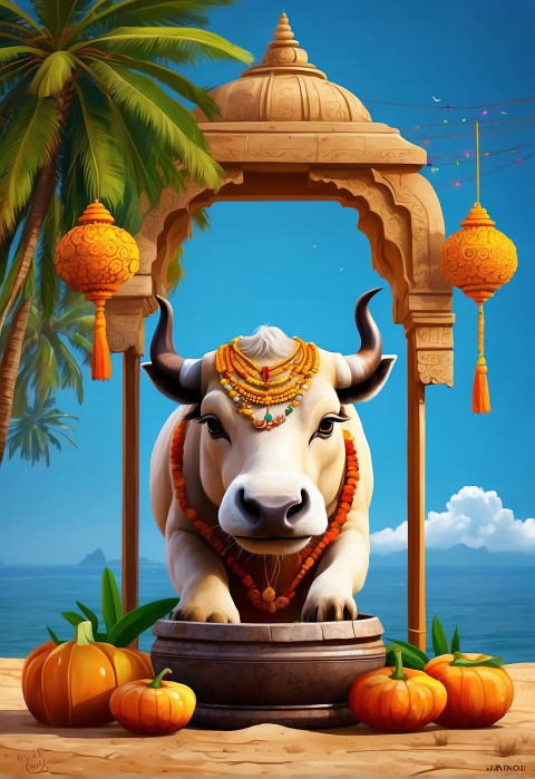 Pongal Background Decoration Wallpaper CB Editing
