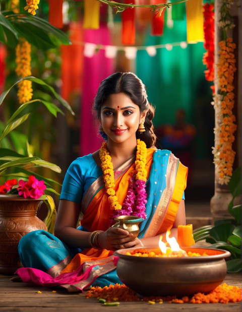 Pongal Background HD With Girl Images For CB Editing  Img