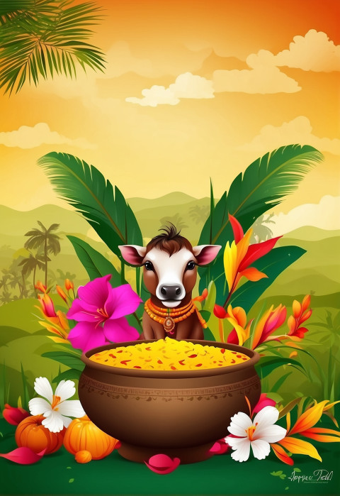 Pongal Ka Background With Cow Images HD Editing Photos