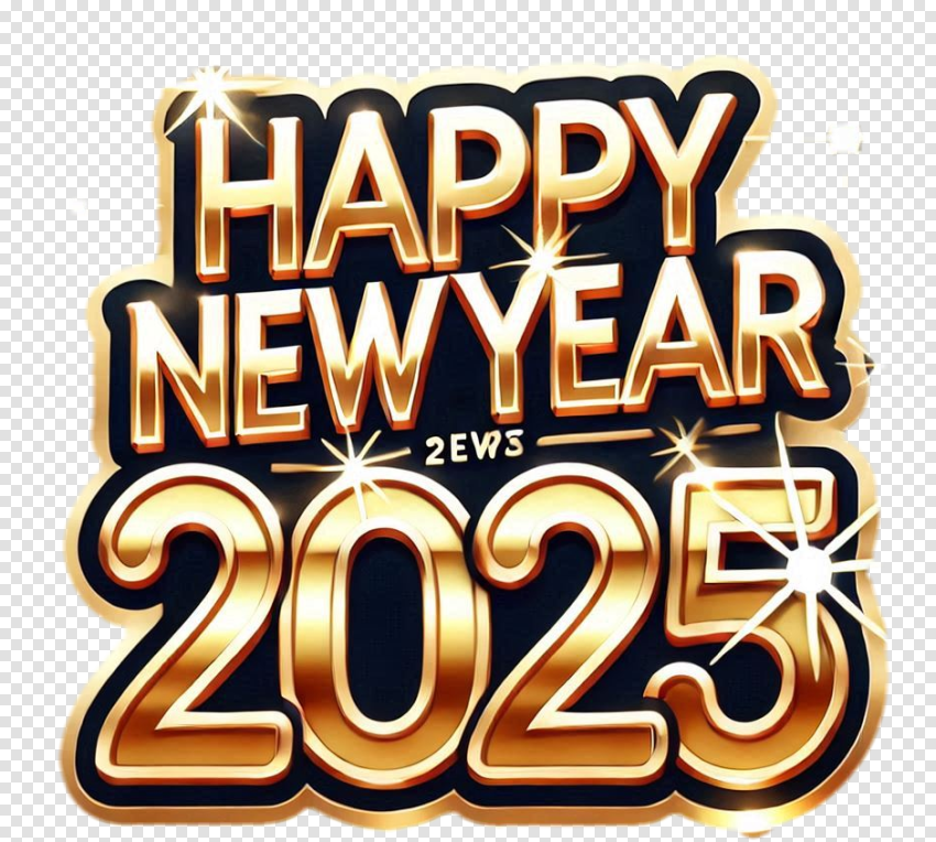 Premium Happy New Year 2025 Text Png Images For CB Edit