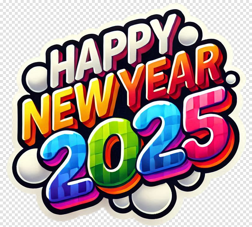Premium Happy New Year Text 2025 Png Free To Use