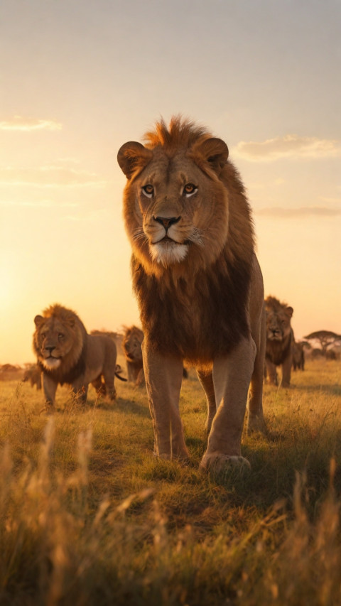 Produce an 8K hyperdetailed image of a sun Lion Wallapper