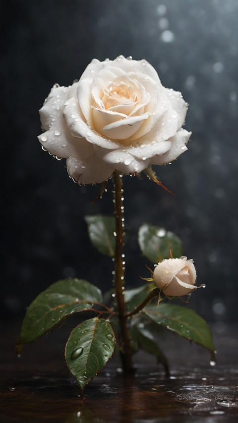 Professional white Rose surrounded Wallpaper Fere HD