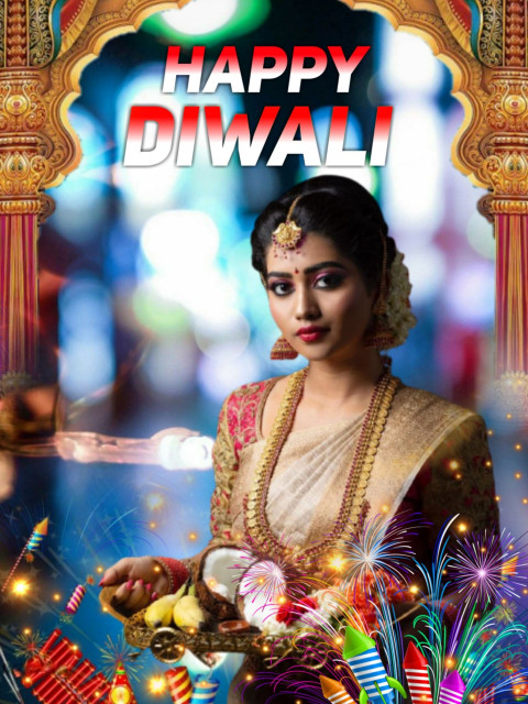 Puja Girls Diwali Festival CB Background HD Download