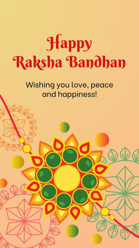 Red and Orange Floral Raksha Bandhan Instagram Story, image for free