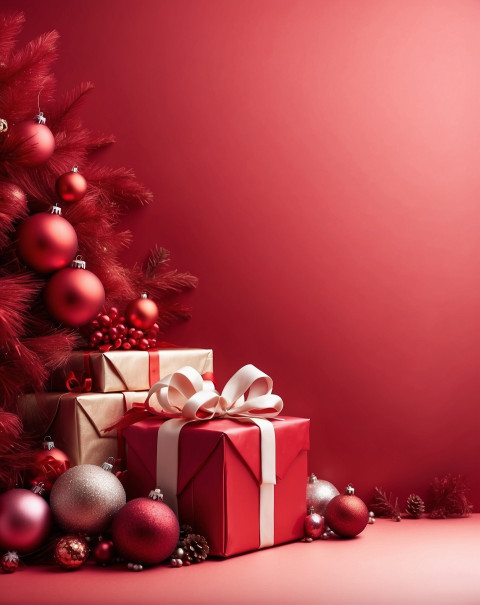 Red Box Christmas Background HD Tree Wallpaper Stock Download New
