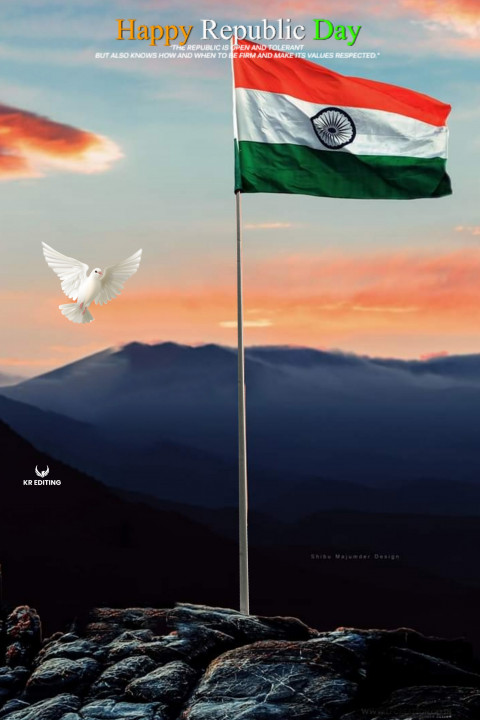 Republic Day CB Editing Background with flag