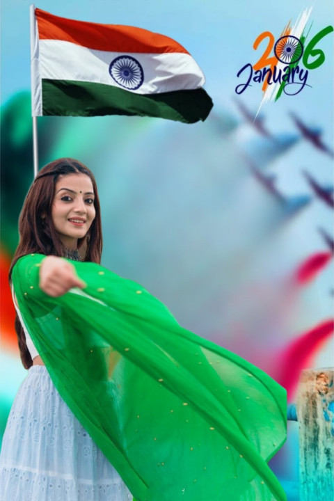 Republic Day Edit Background Indian Flag Photos With Girl Pics