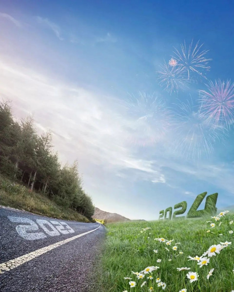 Road New Year 2024 Background HD For Photoshop CB Editing Images