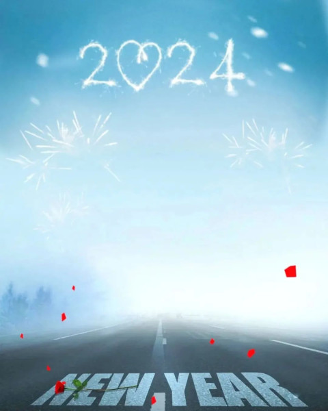 Road Photoshop 2024 New Year CB Background HD Wallpaper Free