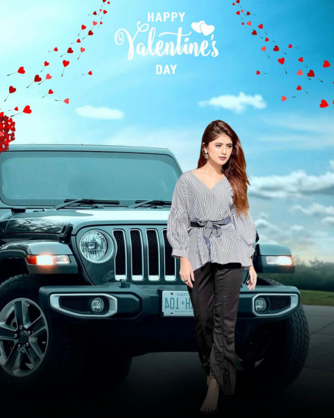 Romantic Girl Valentine Day CB Background Download Free